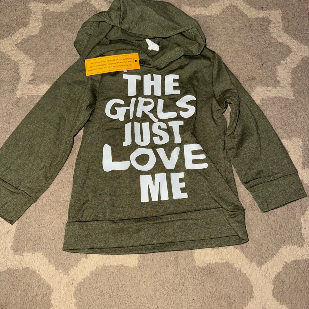 Amazon Green and White Pullover Hoodie Casual Sweatshirt
